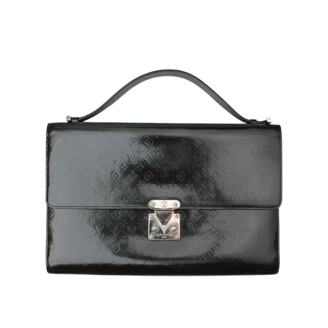 루이비통 베르니 미니 린 은장 블랙 포쉐트백(Louis Vuitton Vernis Mini Lin Silver Black Pochette Bag) - 1