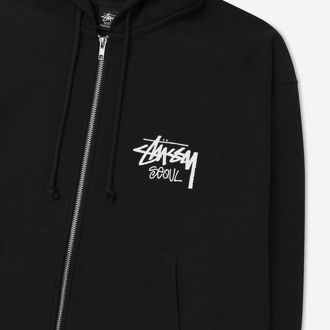 스투시 스탁 서울 후드 집업 블랙 2023(Stussy Stock Seoul Zip Hood Black 2023) - 4