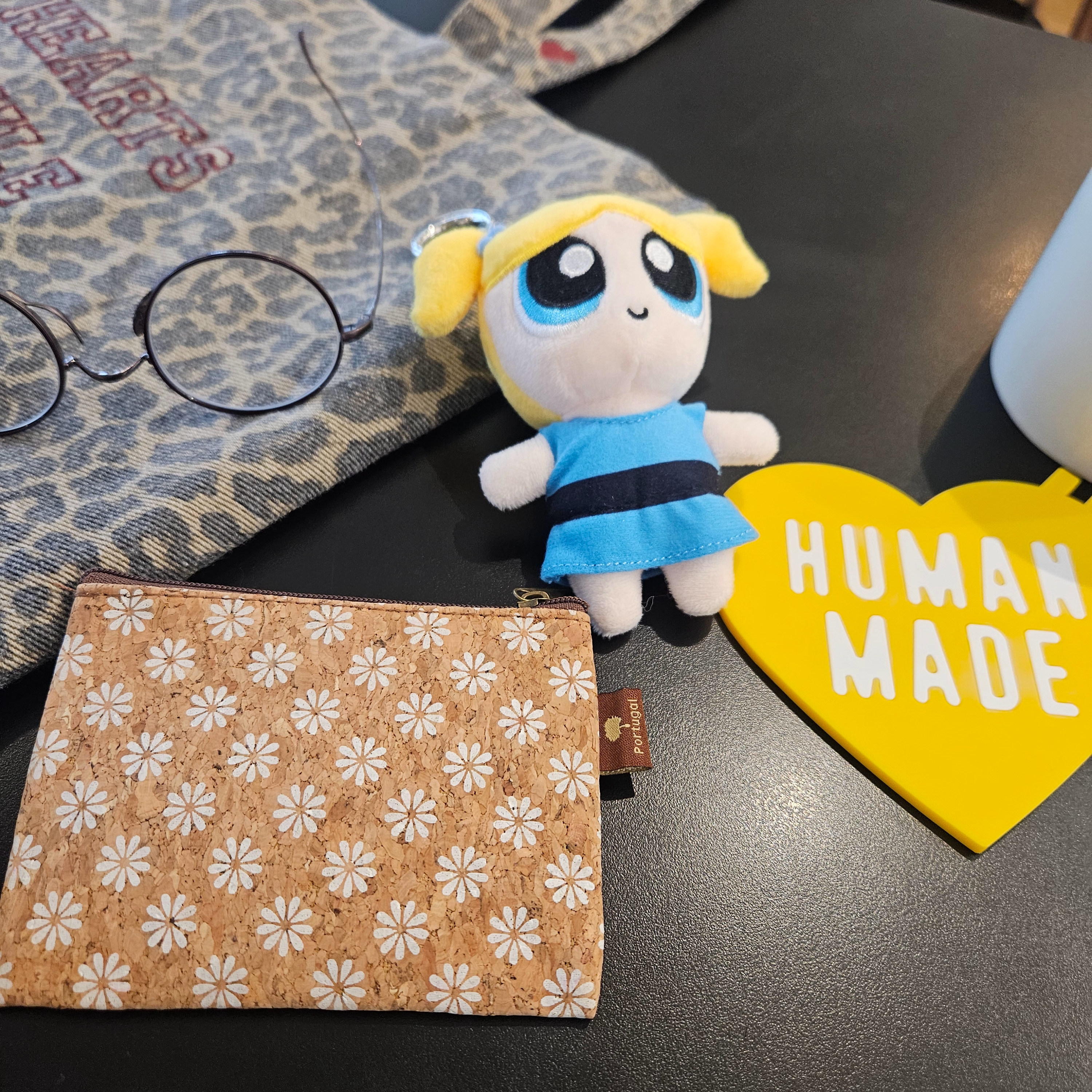Human Made Heart Rubber Coaster Yellow, Human Made Heart Rubber Coaster Pink 착용 스타일 - 4
