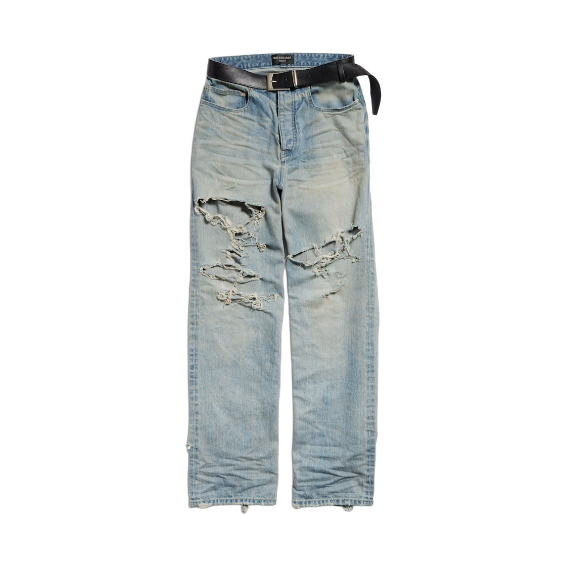 794217TQW556379 Balenciaga Integrated Belt Pants Light Blue