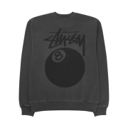 Stussy 8 Ball Crew Pigment Dyed Black