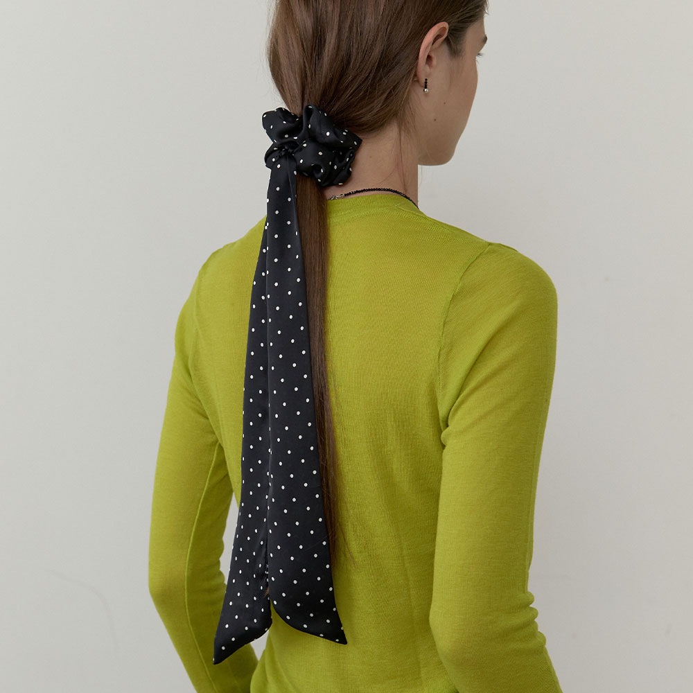러브미몬스터 도트 새틴 투웨이 스카프 블랙(lovememonster Dot Satin Two-Way Scarf Black) - 4