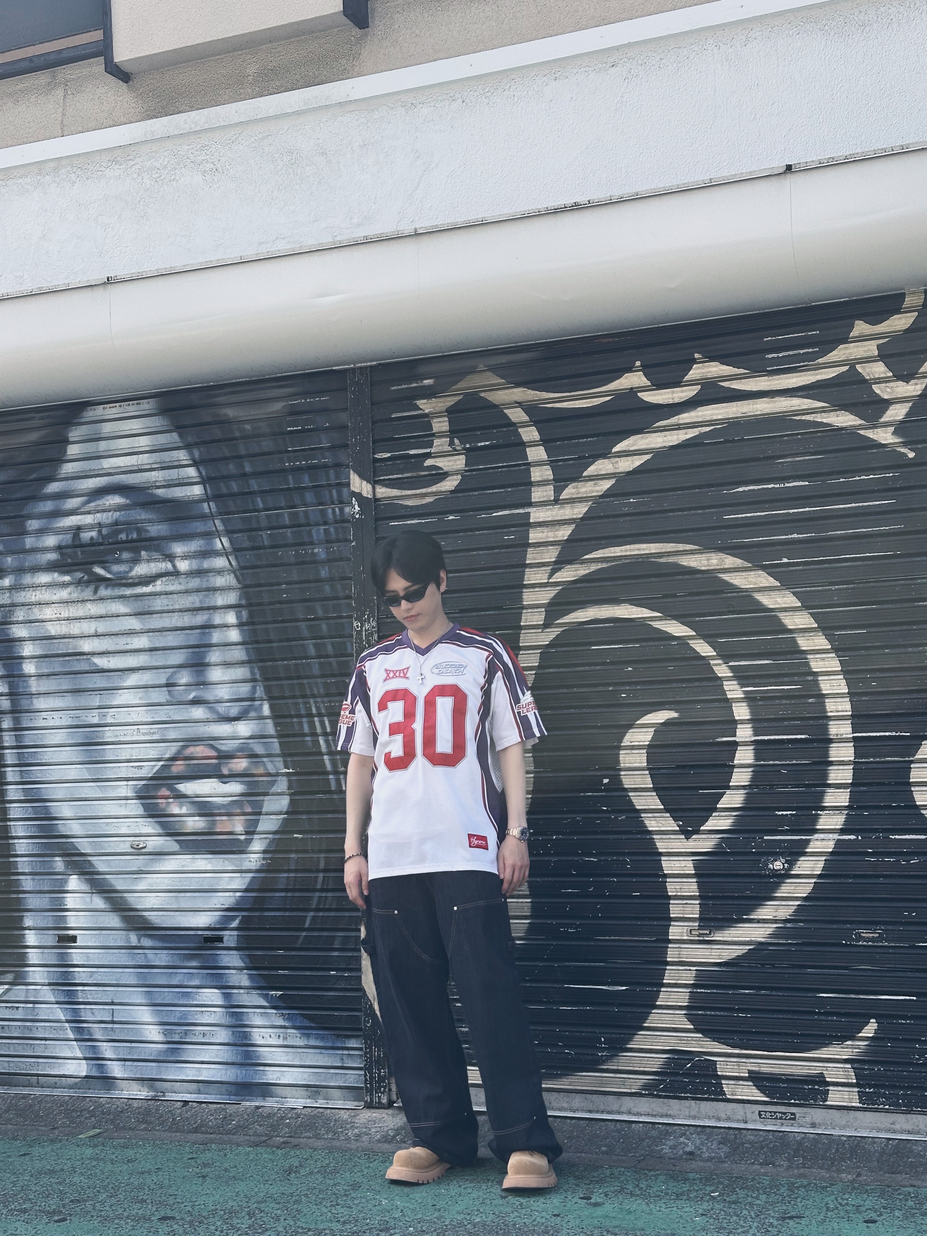 Supreme Sudden Death Football Jersey White - 24SS 착용 스타일 - 1