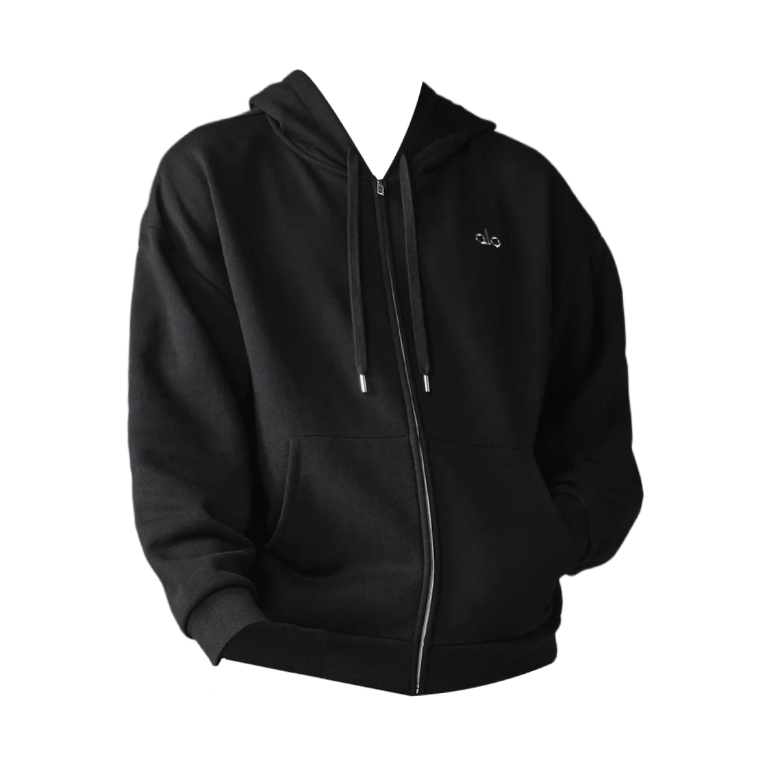 U3041RG Alo Yoga Accolade Full Zip Hoodie Black