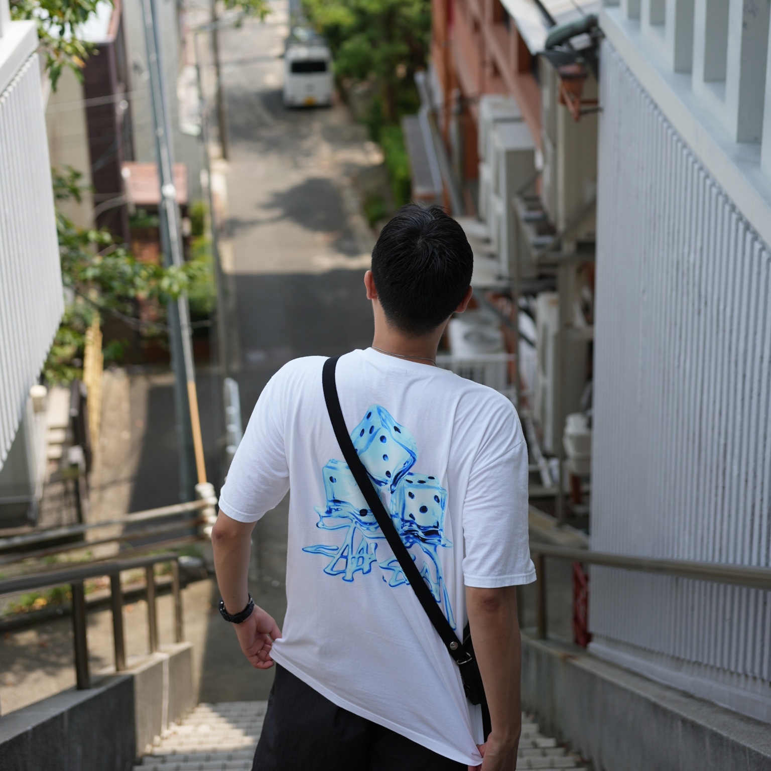 Stussy Melted T-Shirt White 착용 스타일