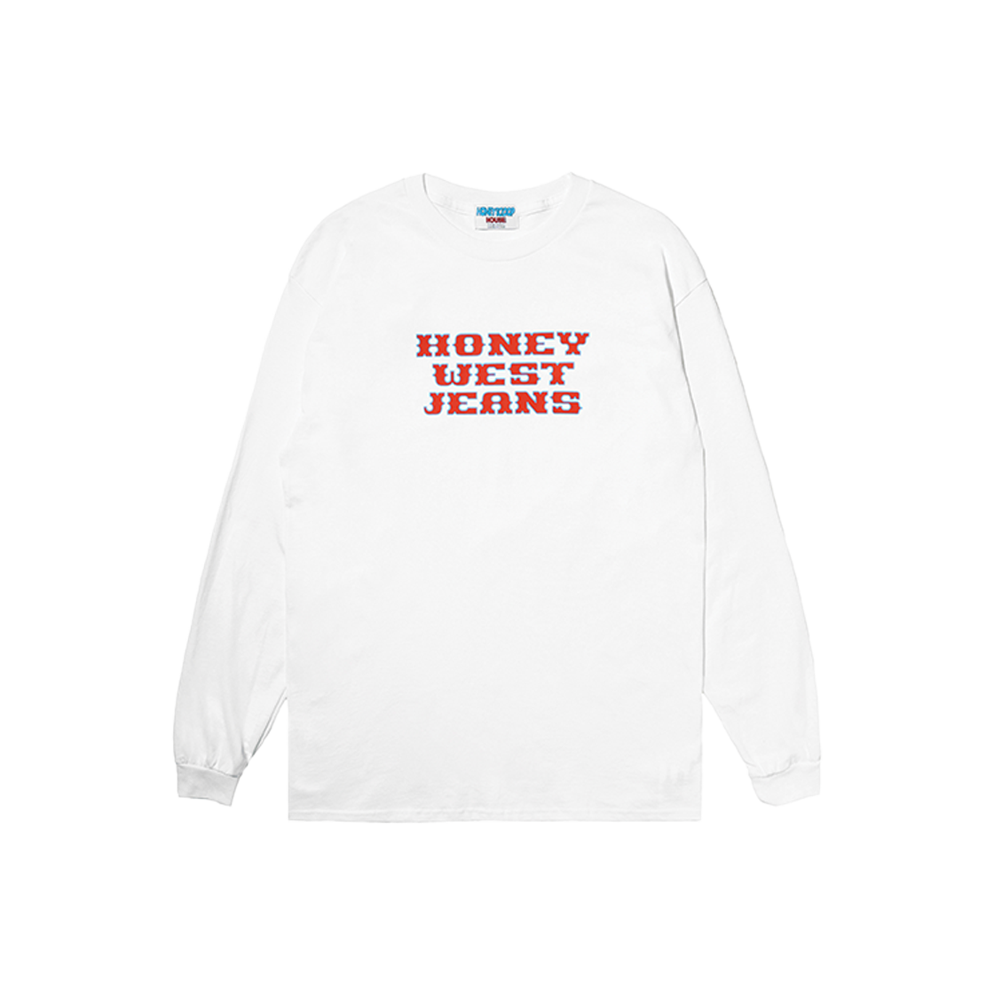 허니스쿱하우스 허니 웨스트 진스 롱슬리브 티 화이트(Honey Scoop House Honey West Jeans LS Tee White)