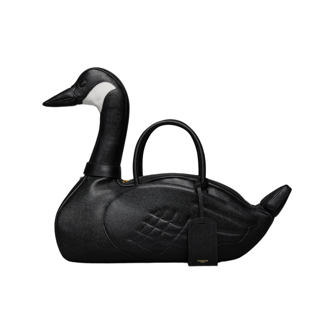 UAG227A-00198-001 Thom Browne Pebble Grain Goose Bag Black