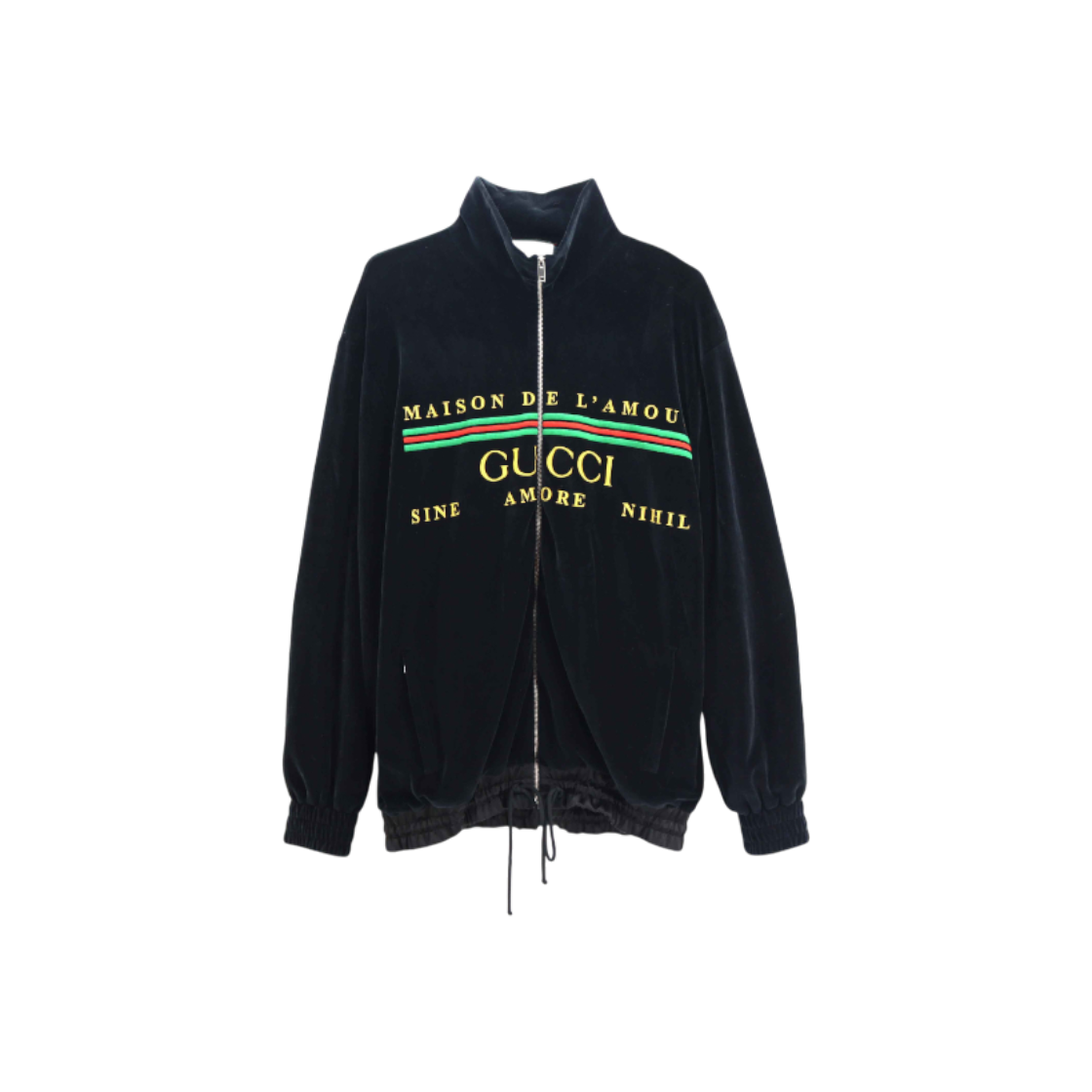 IT6WV3KGKRE9 Gucci 595533 Logo Stripe Velvet Track Jacket