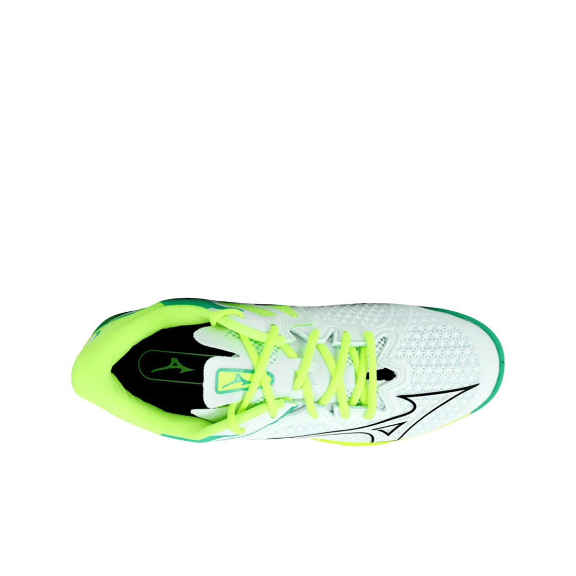 (W) 미즈노 웨이브 엑시드 투어 6 AC 화이트 네오 라임((W) Mizuno Wave Exceed Tour 6 AC White Neo Lime) - 2