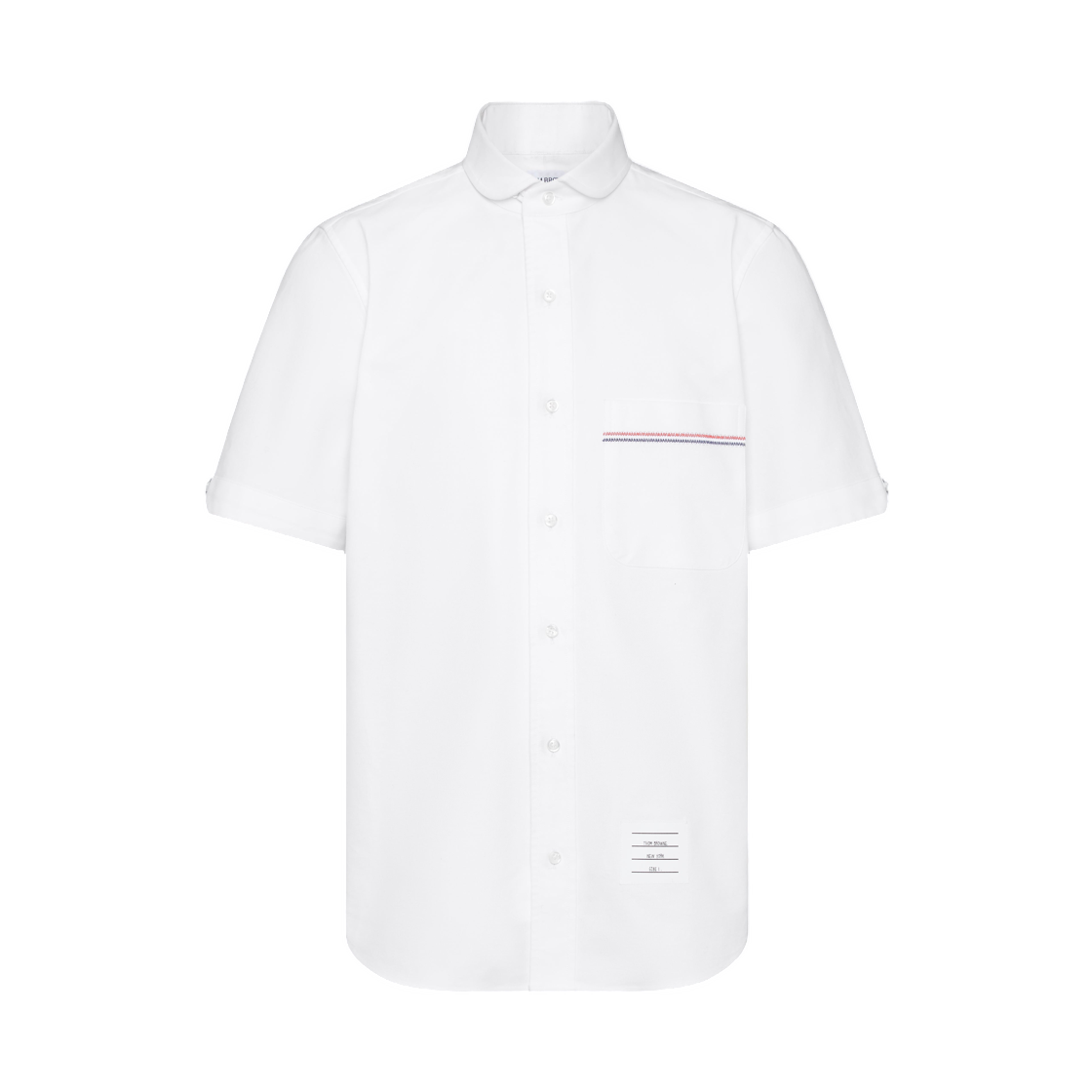 톰브라운 RWB 자수 숏슬리브 셔츠 화이트(Thom Browne RWB Embroidery Short Sleeve Shirt White) - 1