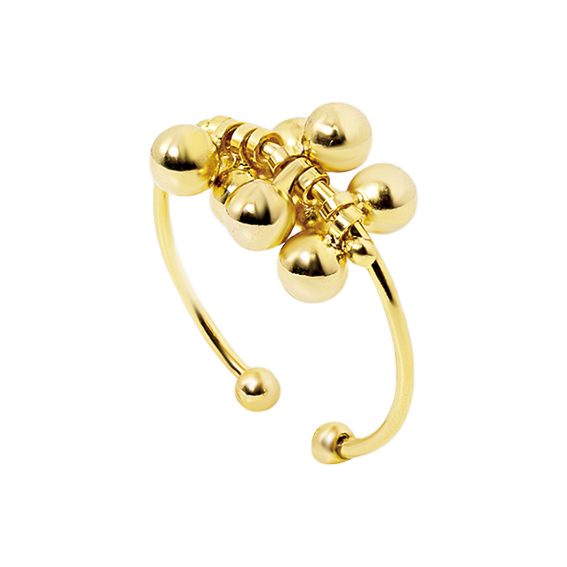 L253MRI010 lovememonster Tini Balls Ring Gold