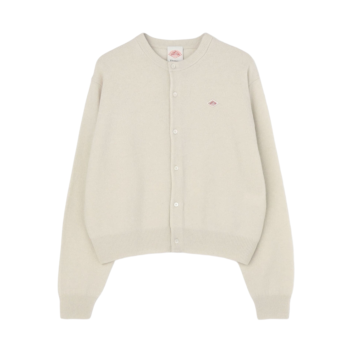 (W) 단톤 램스울 크루넥 가디건 오프 화이트((W) Danton Lambswool Crewneck Cardigan Off White)