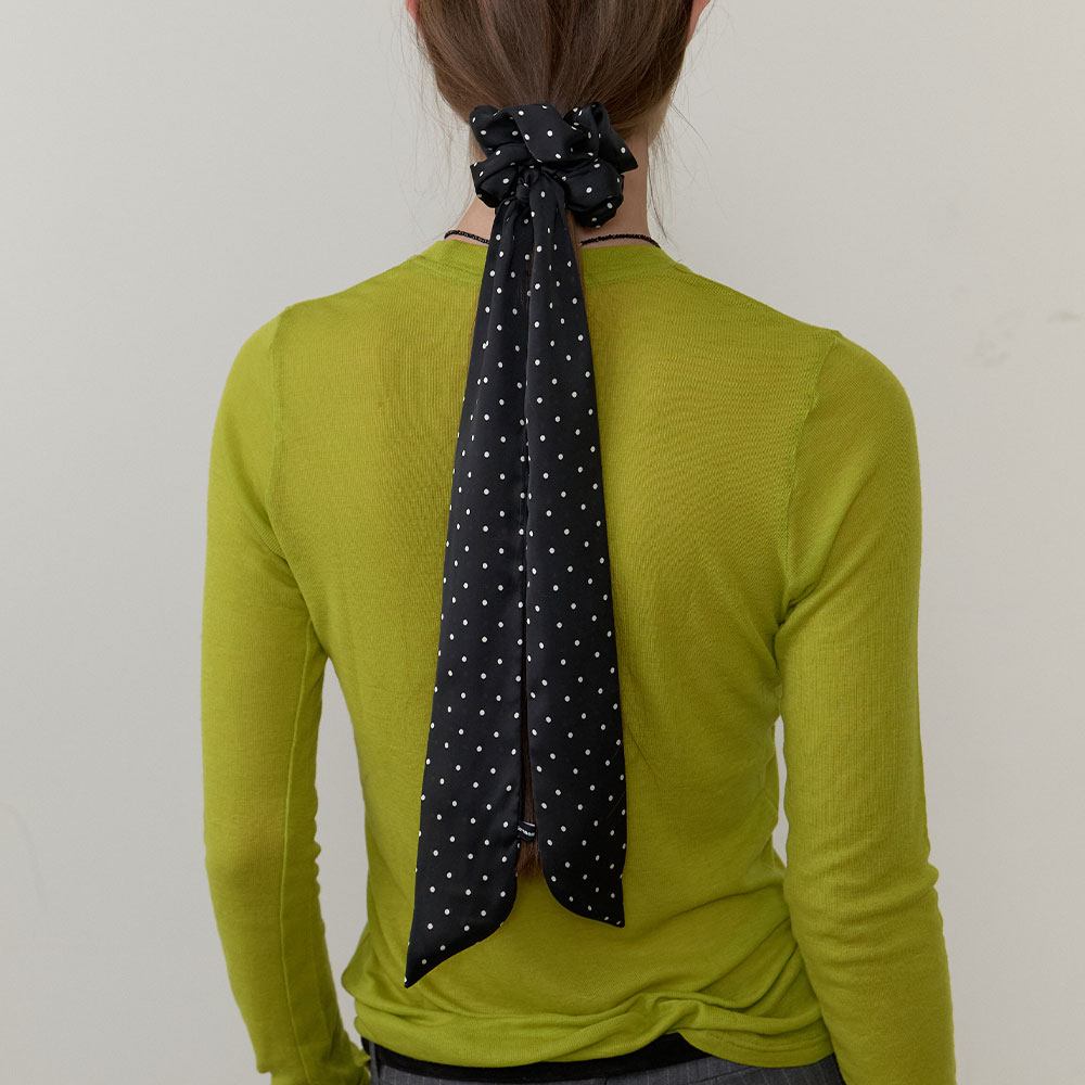 러브미몬스터 도트 새틴 투웨이 스카프 블랙(lovememonster Dot Satin Two-Way Scarf Black) - 2