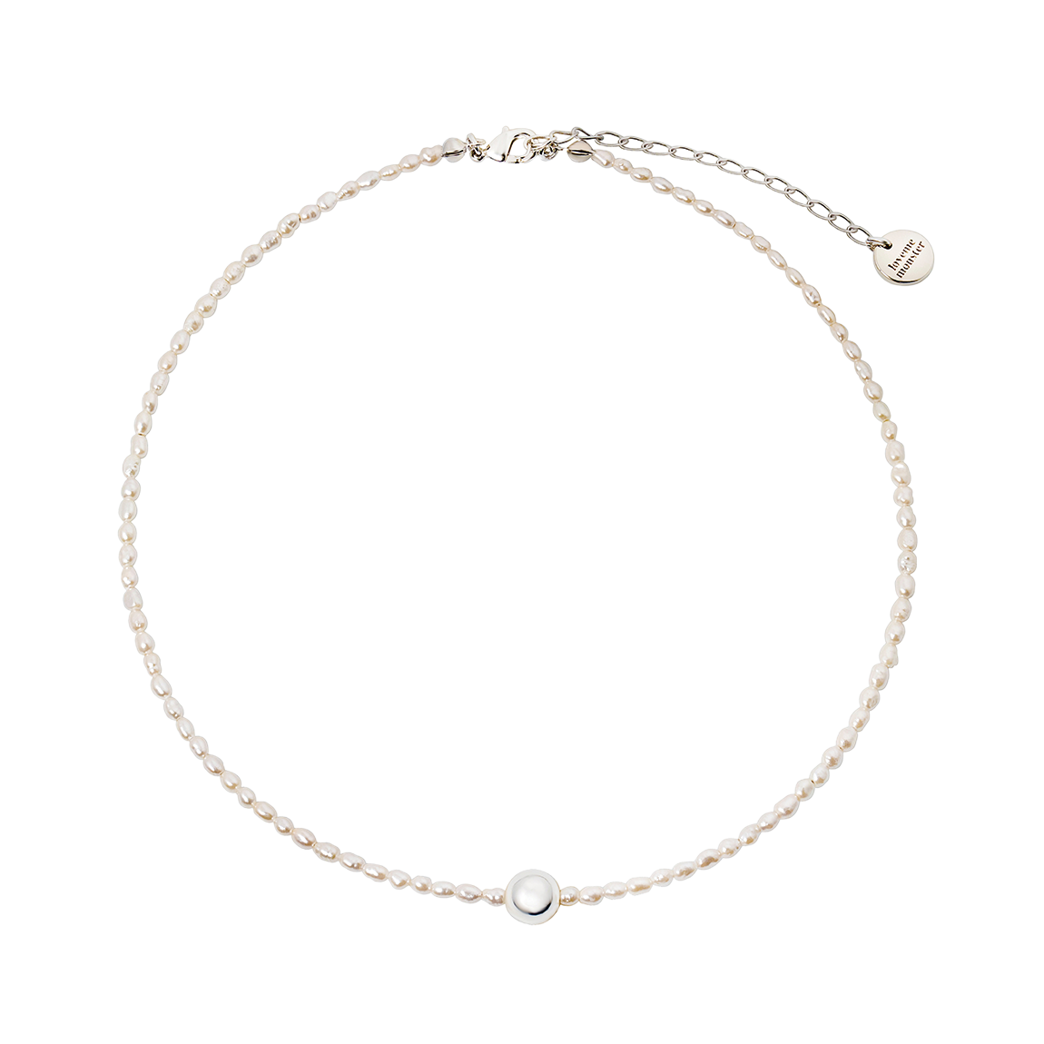 L253MNK030 lovememonster Shining Pearl & Ball Necklace Ivory