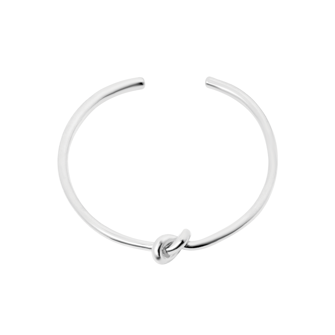 L253MBC060 lovememonster Minimal Knot Cuff Silver