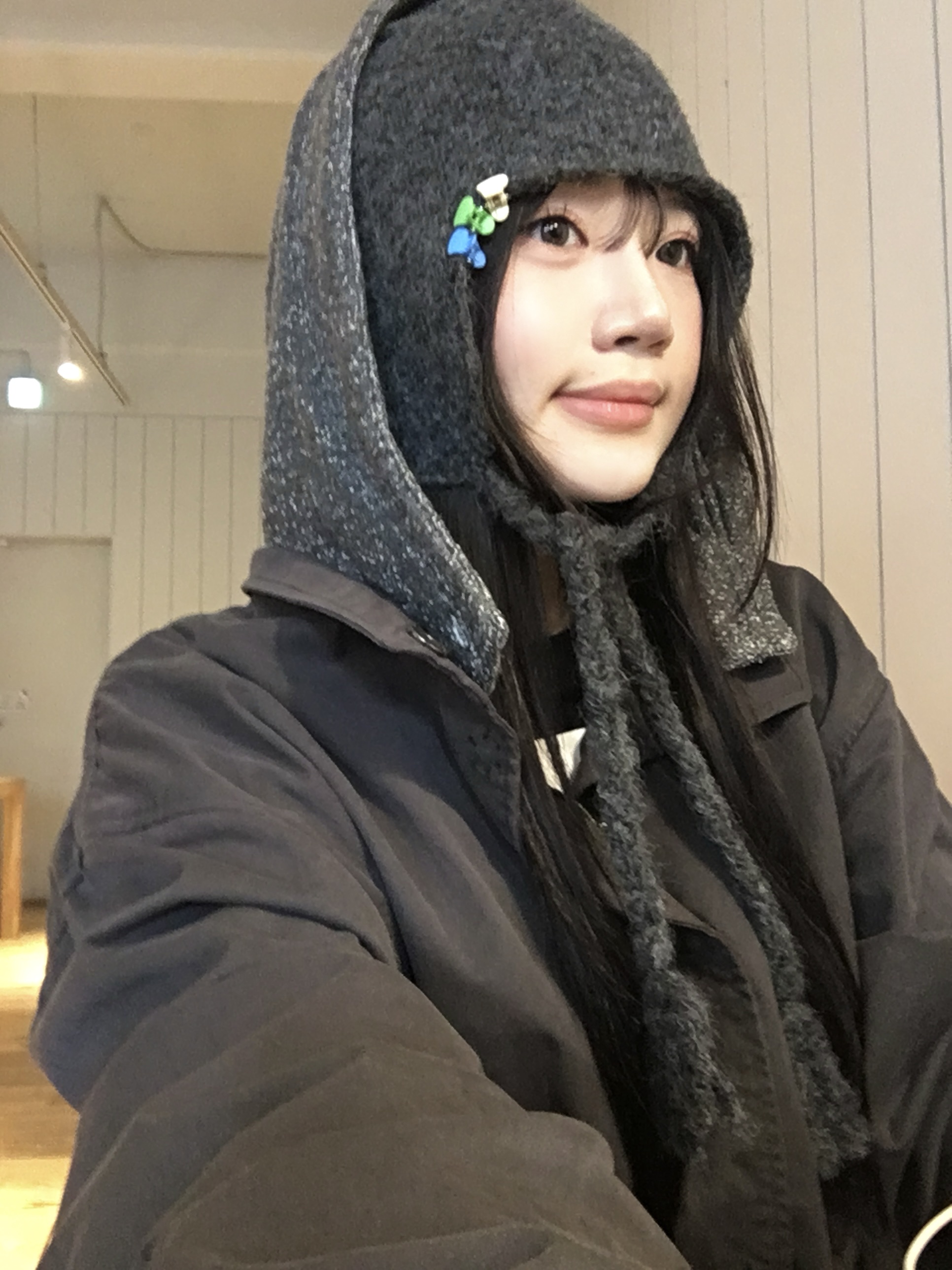 COYSEIO Washed Military Jacket Mud Charcoal 착용 스타일 - 3