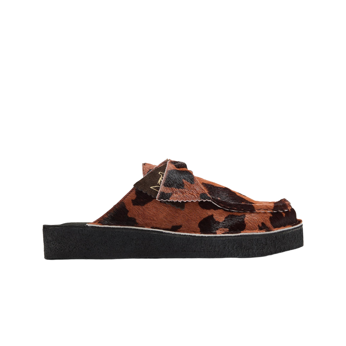 (W) 클락스 데저트 노마드 뮬 브라운 카우 프린트((W) Clarks Desert Nomad Mule Brown Cow Print) - 1
