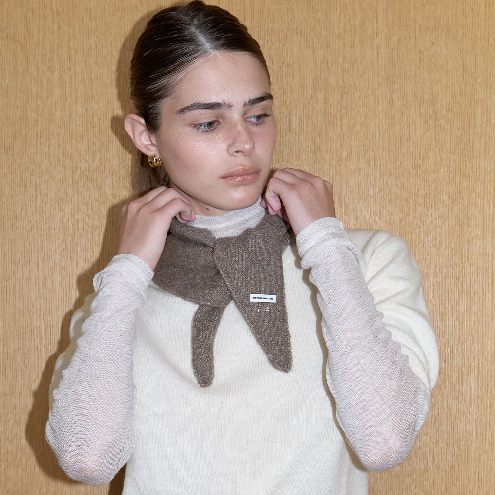 러브미몬스터 쁘띠 삼각 울 스카프 모카(lovememonster Petit Triangle Wool Scarf Mocha) - 3
