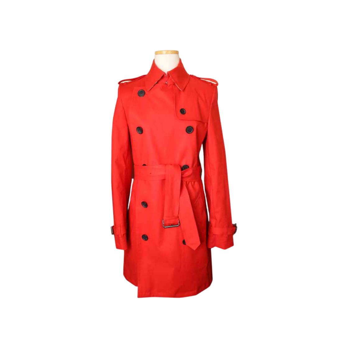 IT5U363PJBJ4 Burberry Red Belted Trench Coat