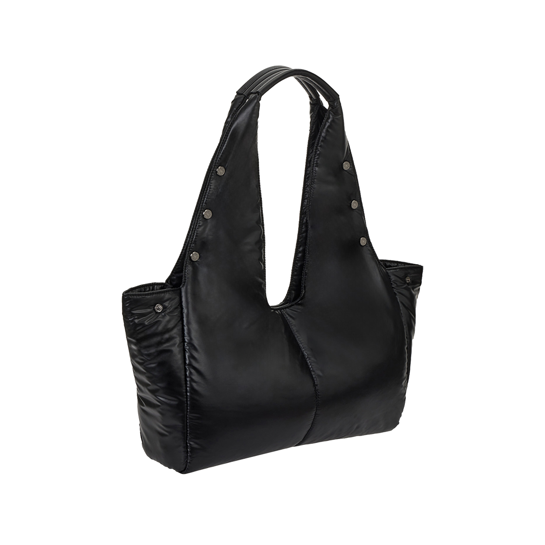 분크 퍼펙 버튼 업 패딩 투웨이 숄더 라지 블랙