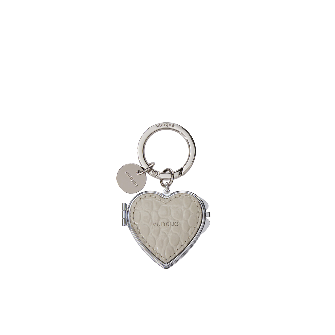P0000FGF_K vunque Heart Pocket Mirror Charm Beige