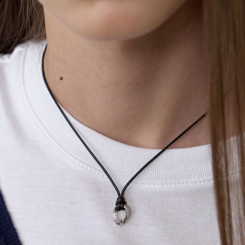 러브미몬스터 큐빅 루프 롱 끈 목걸이 실버(lovememonster Cubic Loop Long Strap Necklace Silver) - 3