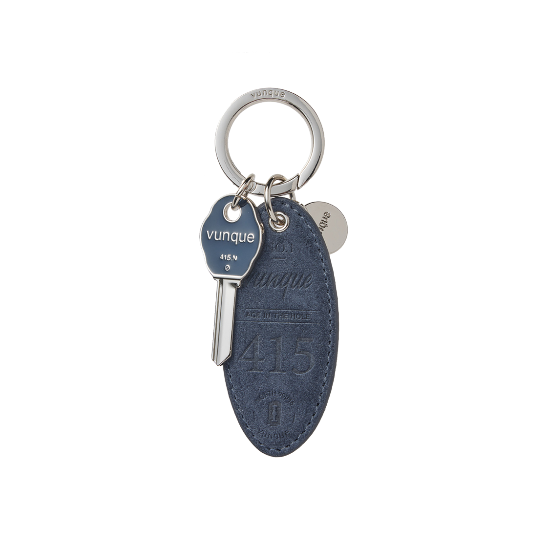 분크 스웨이드 라운드 키 참 고스네이비(vunque Suede Round Key Charm Goth Navy)