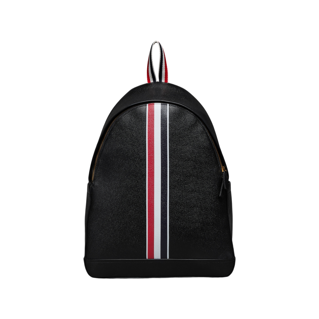 톰브라운 페블 그레인 RWB 스트라이프 백팩 블랙(Thom Browne Pebble Grain RWB Stripe Backpack Black)