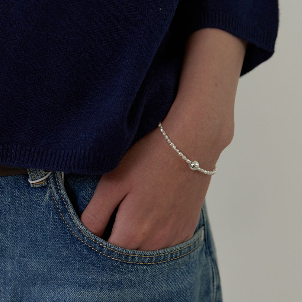 러브미몬스터 샤이닝 젬 & 볼 팔찌 아이보리(lovememonster Shining Gem & Ball Bracelet Ivory) - 3