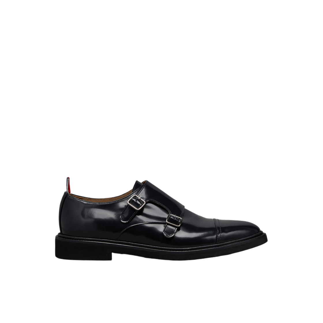 MFG018C-L0043-001 Thom Browne Soft Spazzolato Oxford Double Monkstrap Shoe Black
