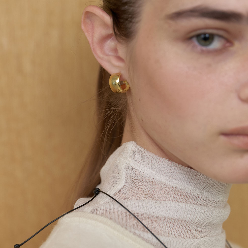 러브미몬스터 에센셜 라운드 링 귀걸이 골드(lovememonster Essential Round Ring Earrings Gold) - 2