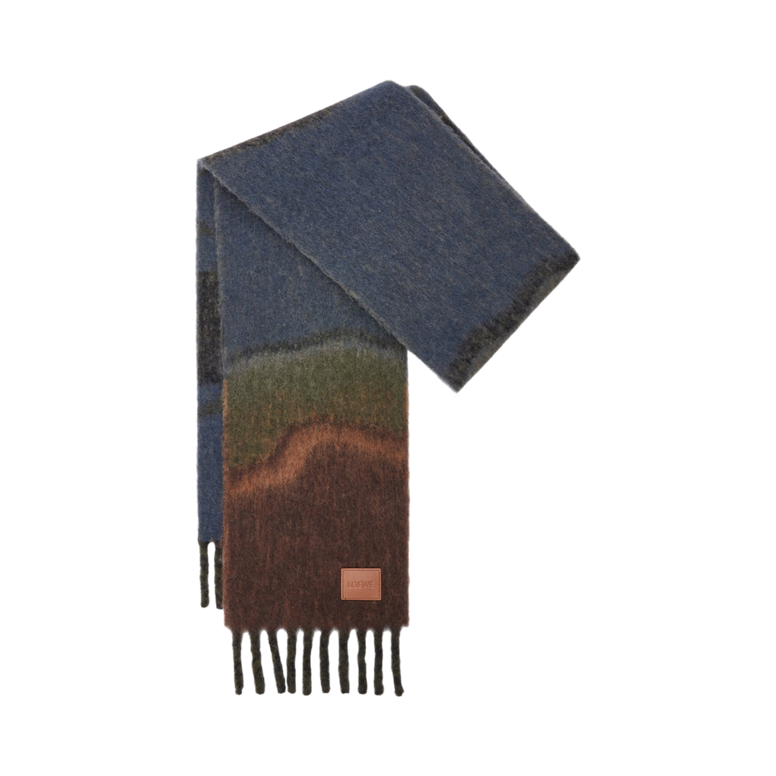 로에베 알파카 울 블렌드 머플러 블랙 멀티컬러(Loewe Alpaca Wool Blend Muffler Black Multicolor)