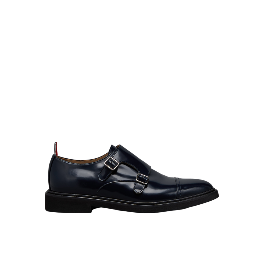 MFG018C-L0043-415 Thom Browne Soft Spazzolato Oxford Double Monkstrap Shoe Navy
