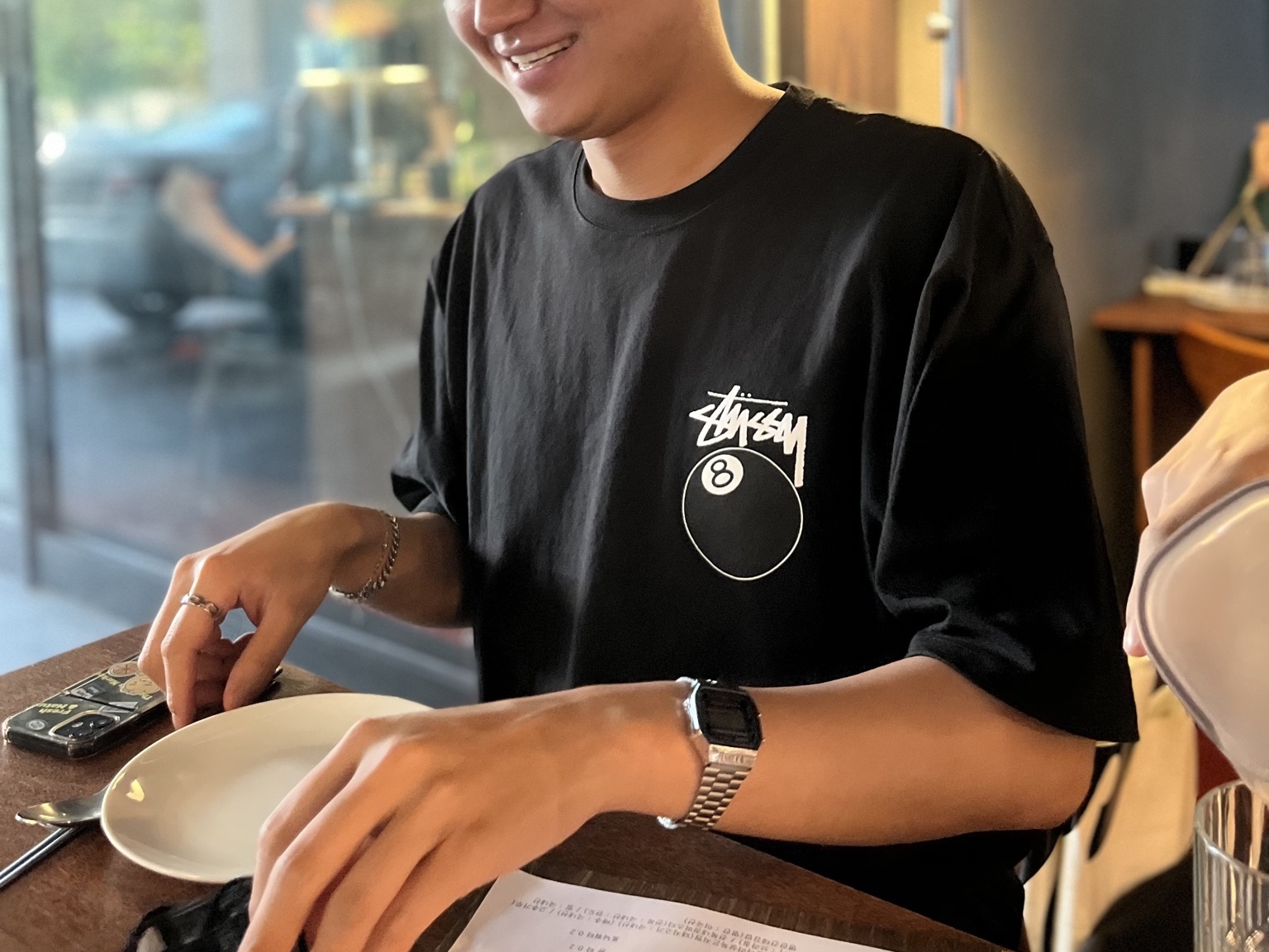 Stussy 8 Ball T-Shirt Black - 22SS 착용 스타일