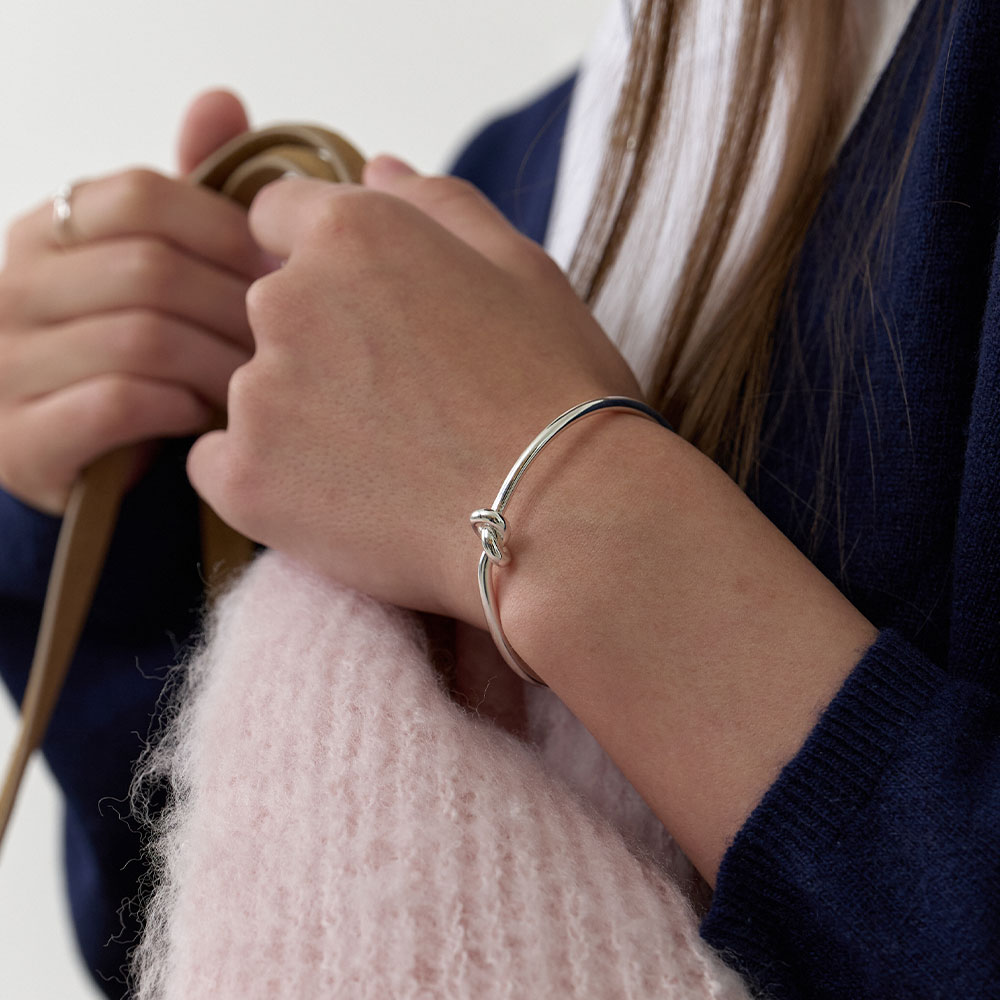 러브미몬스터 미니멀 매듭 커프 실버(lovememonster Minimal Knot Cuff Silver) - 3