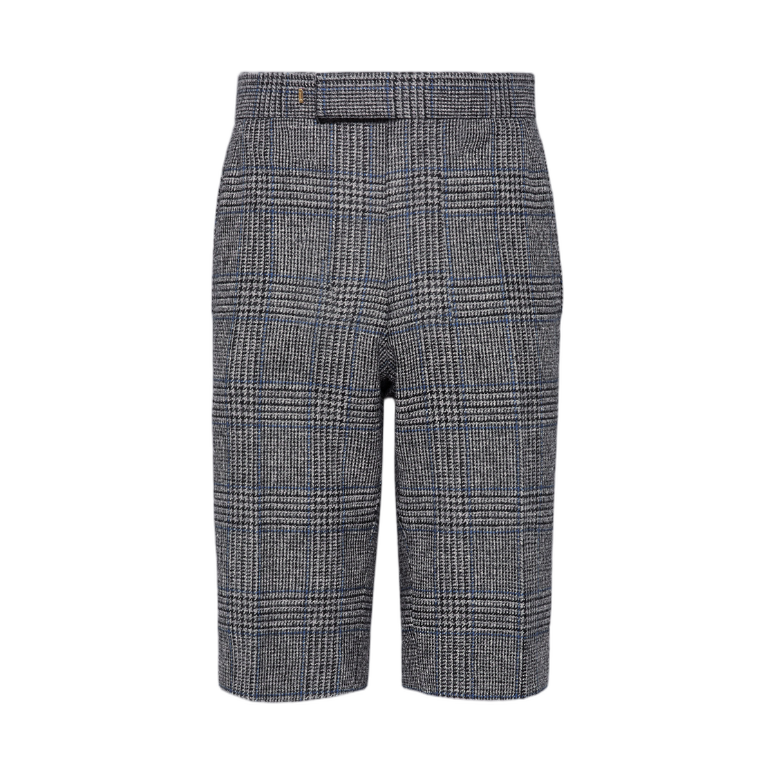 MTR103G-F0930-035 Thom Browne Prince Of Wales Hunting Tweed Backstrap Shorts Med Grey