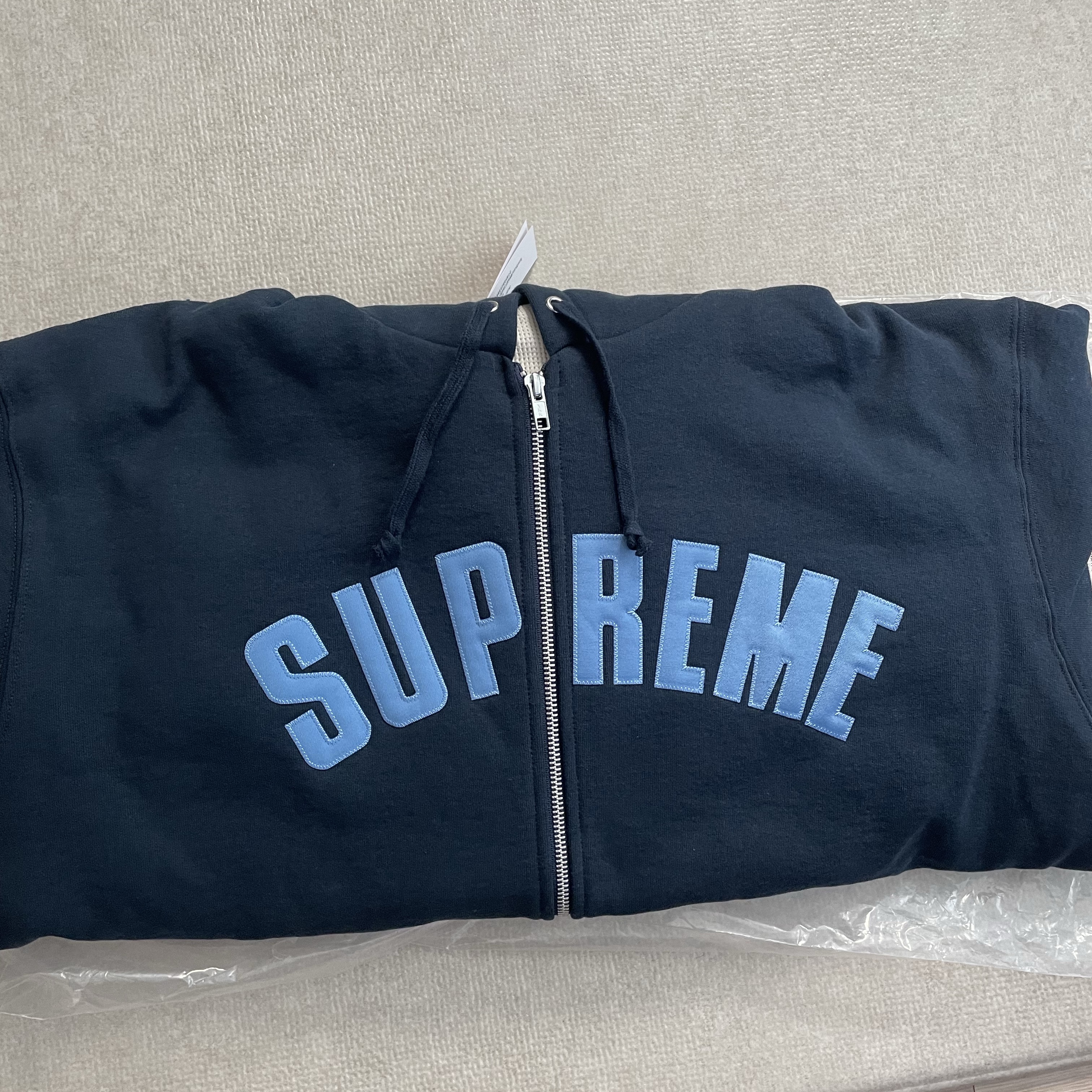 Supreme Arc Thermal Lined Zip Up Hooded Sweatshirt Navy - 25FW 착용 스타일 - 4