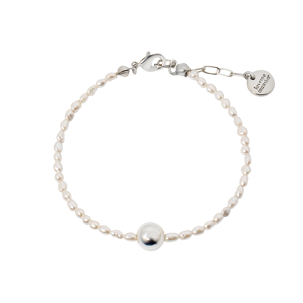 L253MBC020 lovememonster Shining Gem & Ball Bracelet Ivory