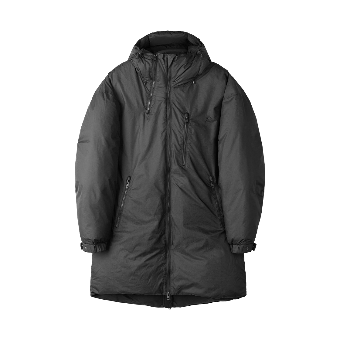 KB4DJ1102MCH KALA PATTHAR MultiZipup Duck Down Long Padded Jacket Charcoal