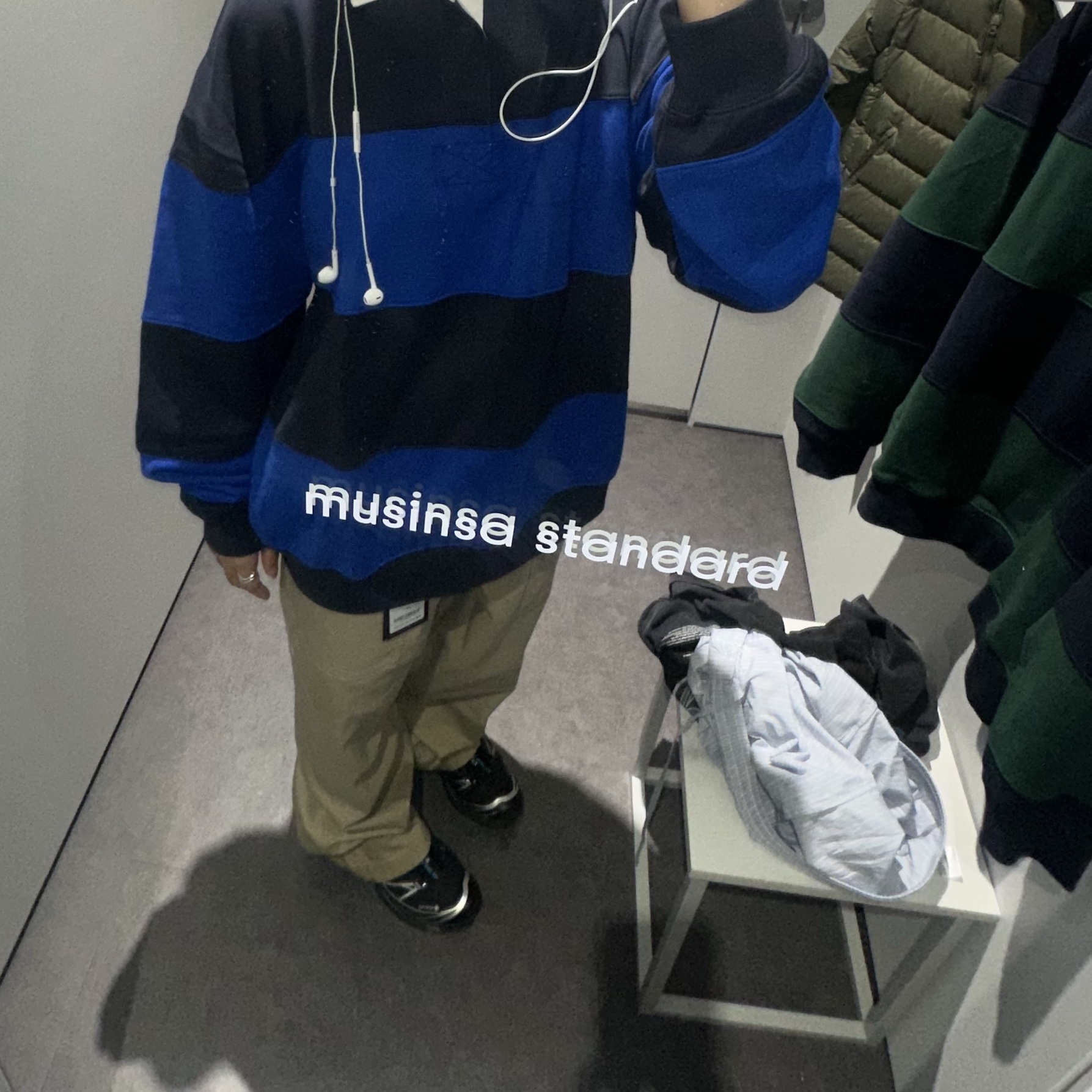 [20% 적립] Polo Ralph Lauren Big Fit Striped Jersey Rugby Shirt Newport Navy Andover Heather - 25FW 착용 스타일