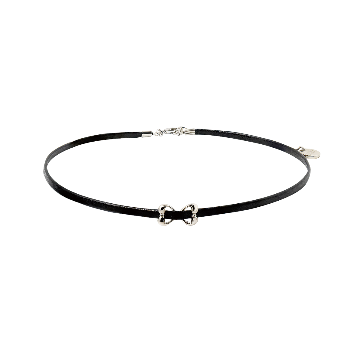 L253MNK090 lovememonster Fly Mont Leather Choker Silver