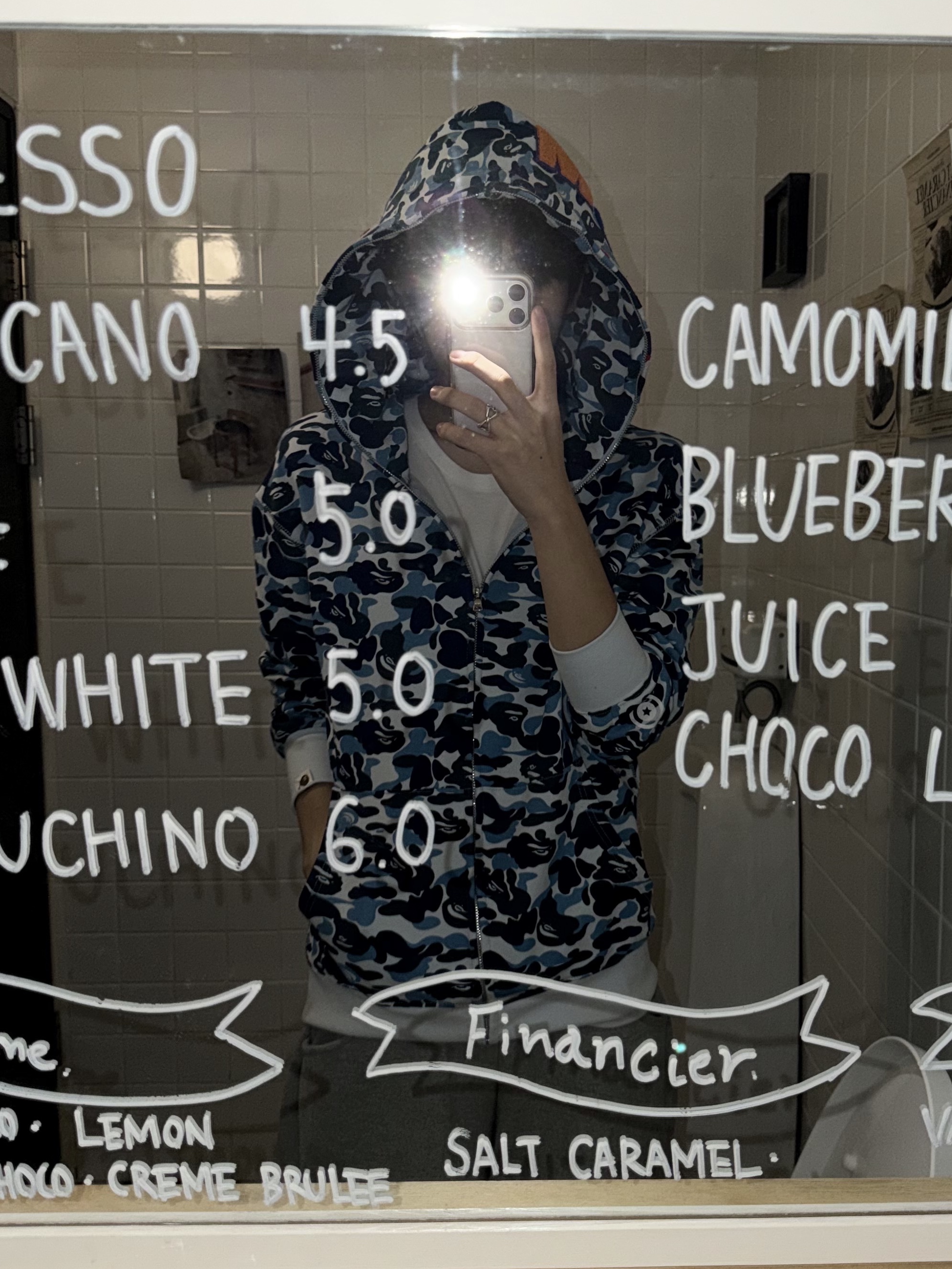 BAPE Color Camo Shark Full Zip Hoodie Navy, BAPE ABC Camo Shark Full Zip Hoodie Blue 착용 스타일 - 3
