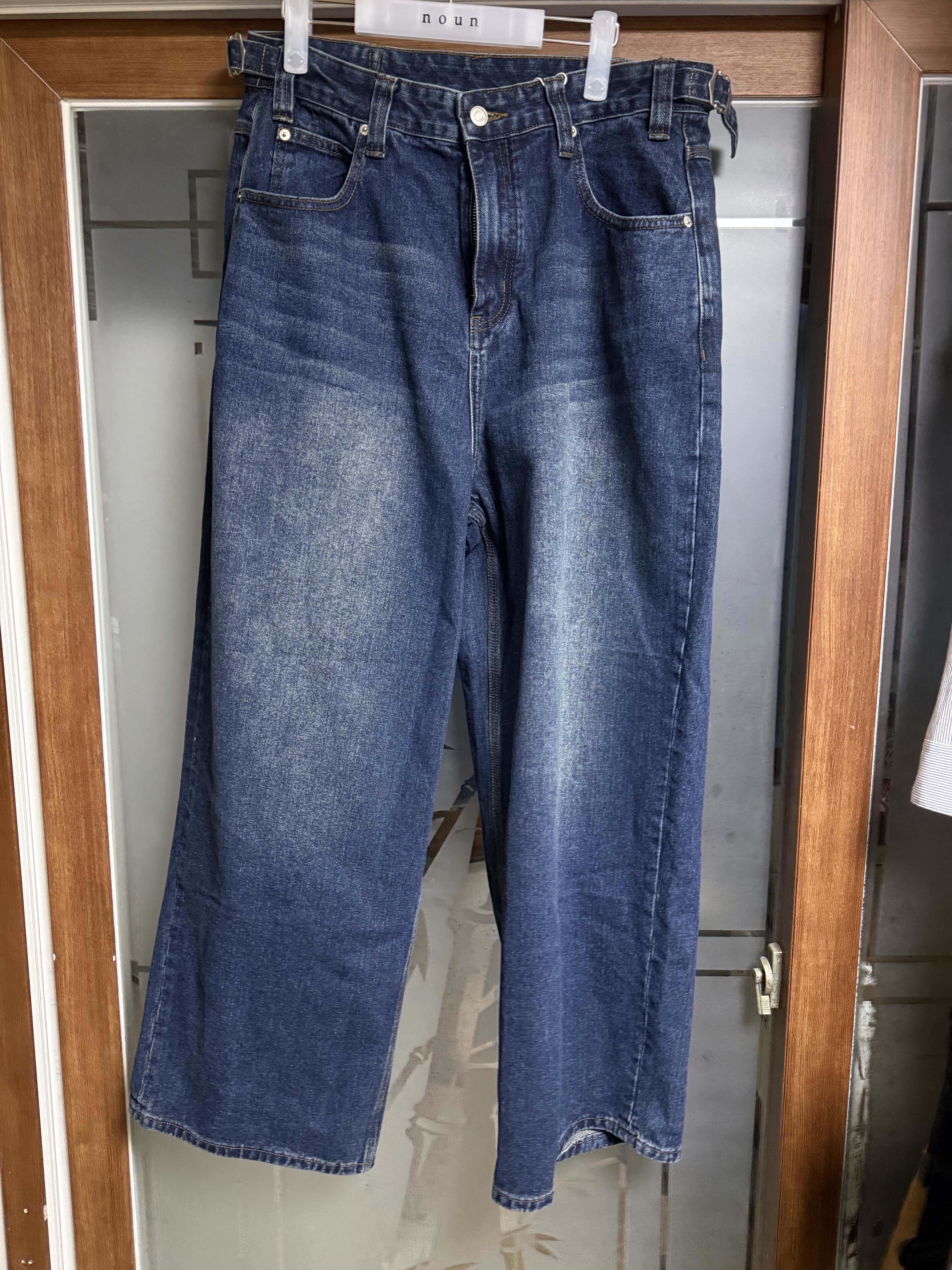 noun Wide Denim Pants Blue 착용 스타일