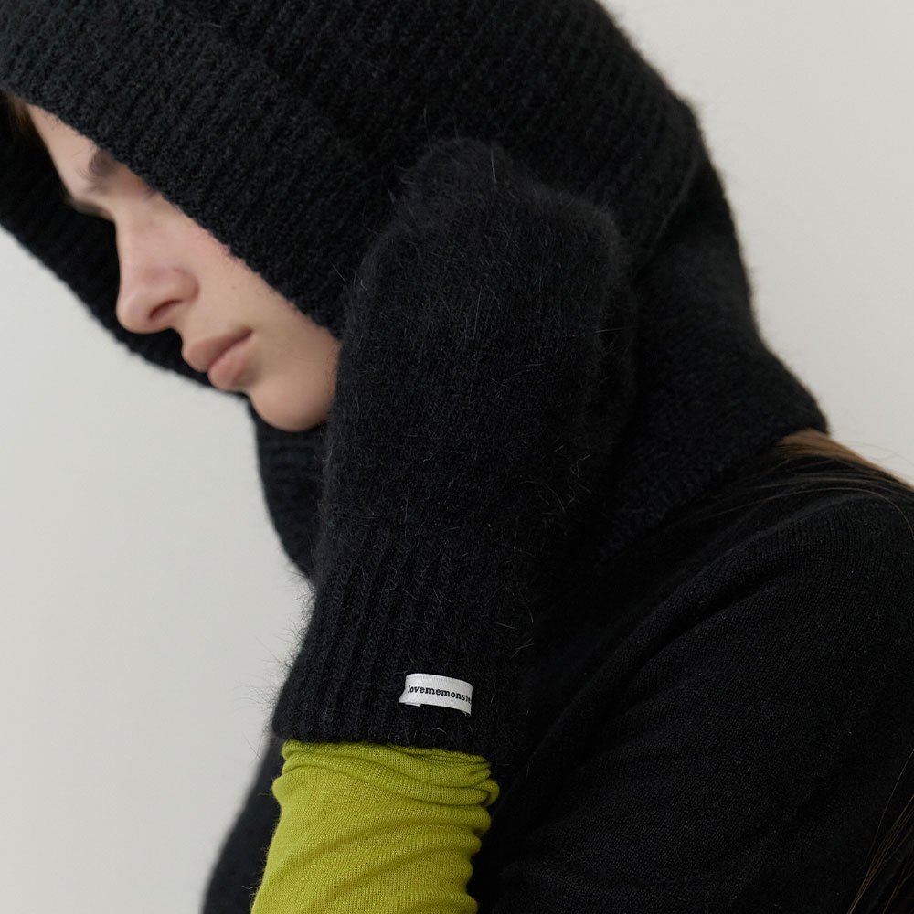 러브미몬스터 스노위 앙고라 벙어리장갑 블랙(lovememonster Snowy Angora Mitten Black) - 3