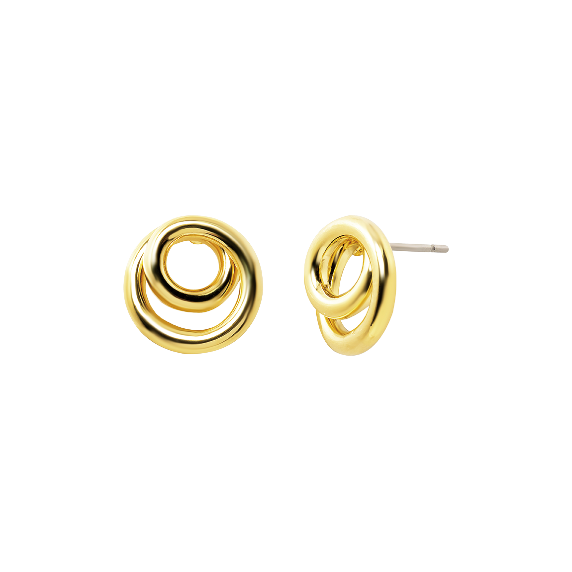 L253MER090 lovememonster Circle Knot Earrings Gold