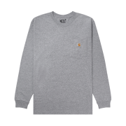 Carhartt Loose Fit Heavyweight Regular Long Sleeve Pocket T-Shirt Heather Grey