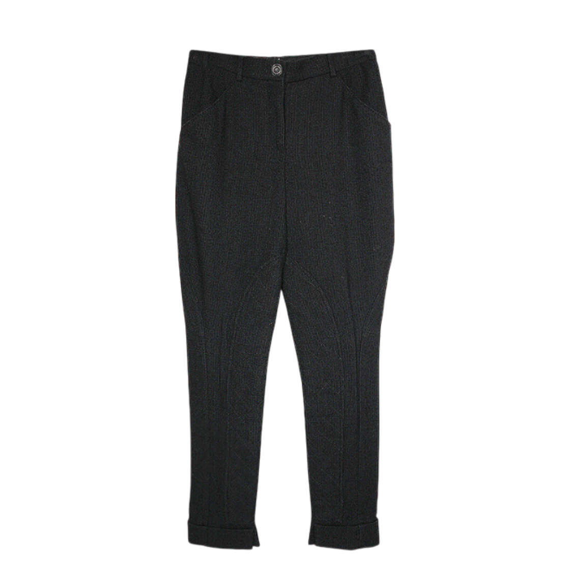 ITKMWTCLNK2W Chanel Black Tweed Pants Size 55