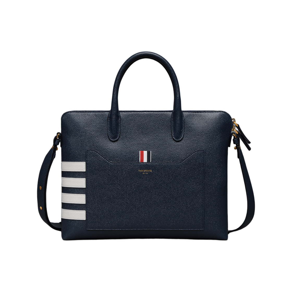 MAG468A-00198-415 Thom Browne Pebble Grain 4-Bar Slim Briefcase Navy