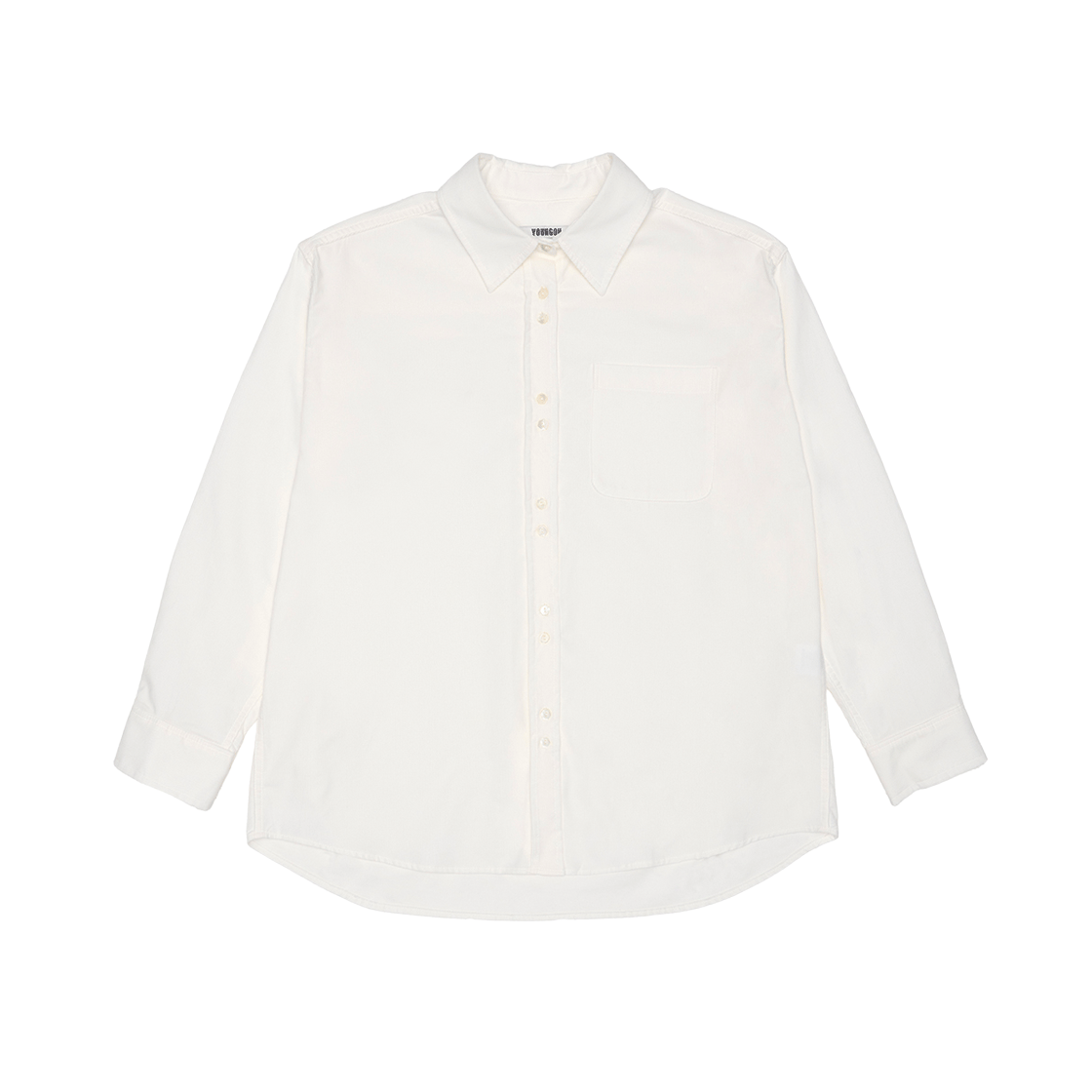 Corduroy Floral Button Shirt Off White YOUNGOH Corduroy Floral Button Shirt Off White