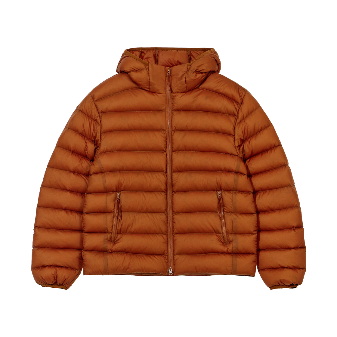 KB4DJ1100MOG KALA PATTHAR Back Logo Duck Down Lightweight Padded Jacket Orange